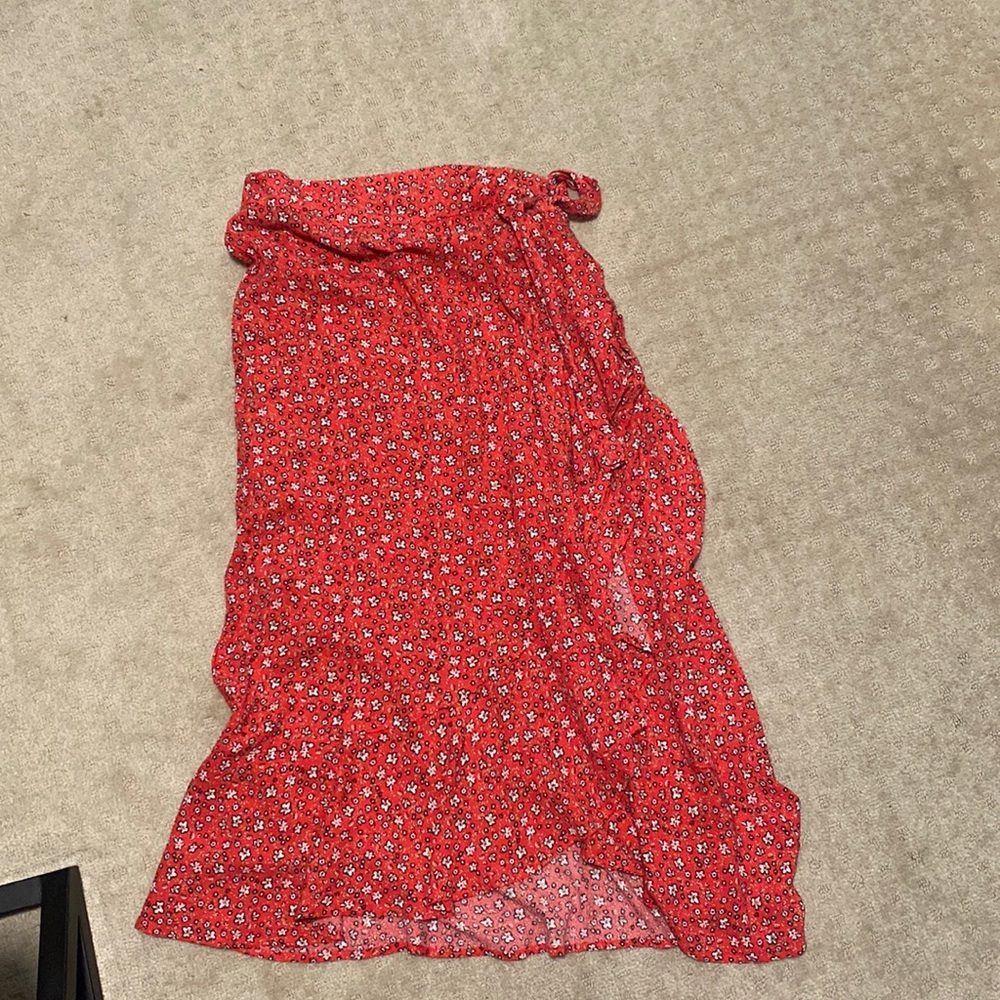 Floral Midi Wrap Skirt